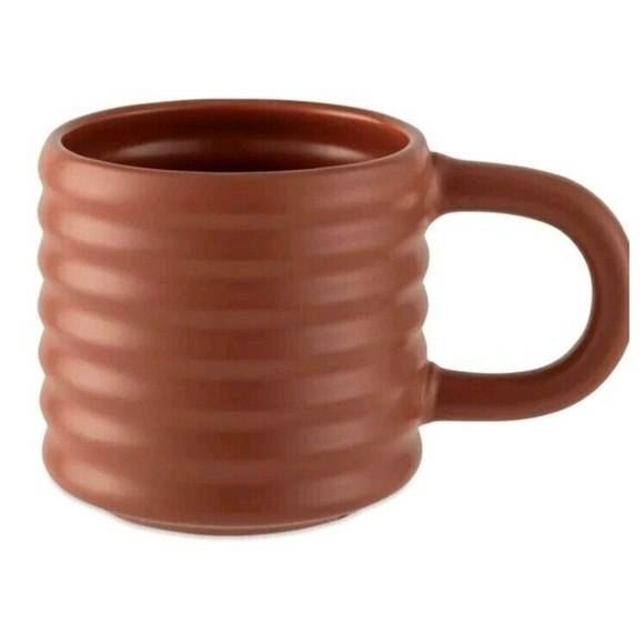 Ribbed‎ Mug Matte Finish Stoneware Coffee Mainstays 17 oz Pottery-like Canyon - Picture 1 of 1